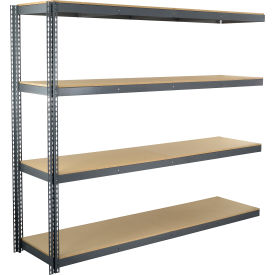 Global Industrial 4 Shelf Extra Heavy Duty Boltless Shelving Add On 96""W x 18""D x 72""H Wood Deck