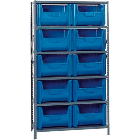 Quantum QSBU-700 Shelving With 10 Giant Hopper Bins Blue 42x18x75