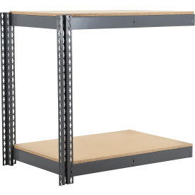 Global Industrial 2 Shelf Extra Heavy Duty Boltless Shelving Add On 36""W x 12""D x 36""H Wood Deck