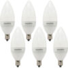 Sunlite® LED B11 CTF Light Bulb E12 Base 4.5W 300 Lumens 2700K Warm White Pack of 6