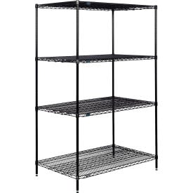Nexel® 4 Shelf Black Epoxy Wire Shelving Unit Starter 48""W x 30""D x 54""H