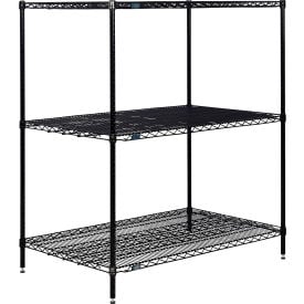 Nexel® 3 Shelf Black Epoxy Wire Shelving Unit Starter 72""W x 30""D x 54""H