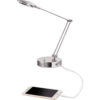 Alera® Adjustable LED Task Lamp with USB Port 4W Brushed Nickel