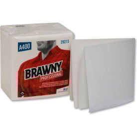 Brawny Medium-Duty 1/4 Fold Wipers 13"" x 13"" White 50 Pack 16/Case - GEP29215