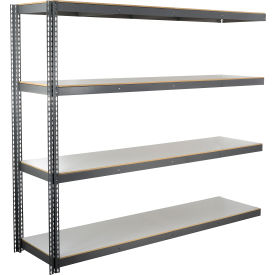 Global Industrial 4 Shelf Extra Heavy Duty Boltless Shelving Add On 96""Wx30""Dx84""HLaminate Deck