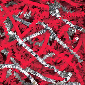 PreciousMetal™ Crinkle Paper Shreds 10 lbs. Red/Silver