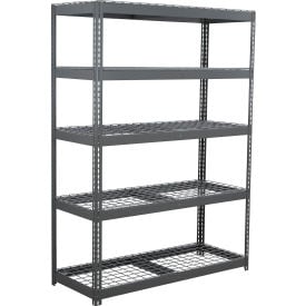 Global Industrial 5 Shelf Extra Heavy Duty Boltless Shelving Starter 72""W x 18""D x 96""HWire Deck