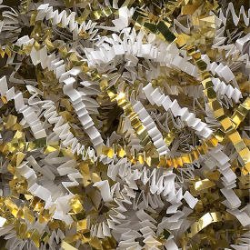Global Industrial™ Crinkle Paper Blends 10 lbs. White/Gold