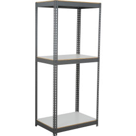 Global Industrial 3 Shelf Extra Heavy Duty Boltless Shelving Starter 36""Wx24""Dx48""HLaminate Deck
