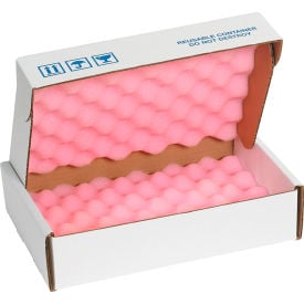 Global Industrial™ Anti Static Foam Shippers 8""W x 12""L x 2-3/4""D Pink/White 24/Pack