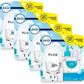 Febreze® PLUG™ Air Freshener Warmer Start Kit 0.85 oz. Refill Clear/White 4/Case