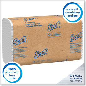 Scott® Essential C-Fold Paper Towel 1-Ply 10-1/8""W x 13-1/8""L White 200/Pack 9 Packs