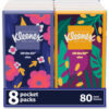 Kleenex® On The Go Packs Facial Tissues 3-Ply White 10 Sheets/Pouch 8 Pouches/Pack