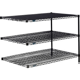 Nexel® 3 Shelf Black Epoxy Wire Shelving Unit Add On 72""W x 30""D x 34""H