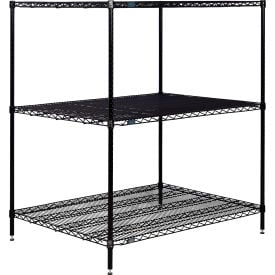 Nexel® 3 Shelf Black Epoxy Wire Shelving Unit Starter 36""W x 36""D x 54""H