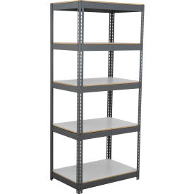 Global Industrial 5 Shelf Extra Heavy Duty Boltless Shelving Starter 36""Wx18""Dx120""HLaminate Deck