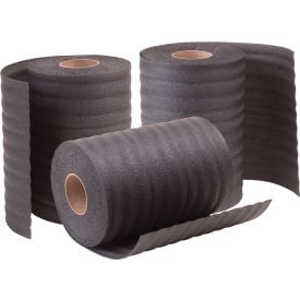 Global Industrial Perforated Recycled Air Foam Rolls 24""W x 550'L x 1/8"" Thick Black 3 Rolls