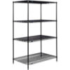 Nexel® 4 Shelf Black Epoxy Wire Shelving Unit Starter 48""W x 30""D x 74""H
