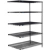 Nexel® 5 Shelf Black Epoxy Wire Shelving Unit Add On 48""W x 30""D x 74""H