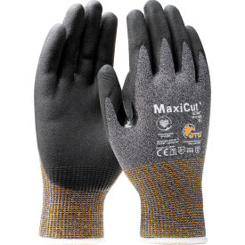 PIP MaxiCut Ultra Micro-Foam Nitrile Coated Palm & Fingers Gloves ANSI A5 S Gray 12 Pair