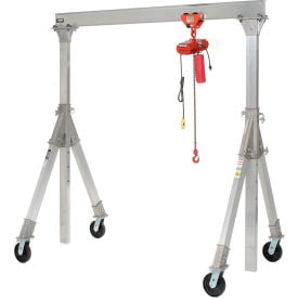 Adjustable Height Aluminum Gantry Crane 8'W x 7'8-10'2""H 2000 Lb. Capacity