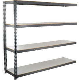 Global Industrial 4 Shelf Extra Heavy Duty Boltless Shelving Add On 96""Wx18""Dx96""HLaminate Deck