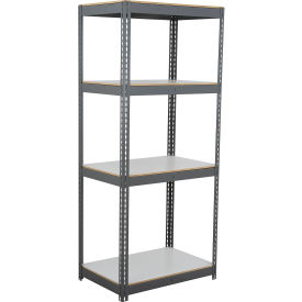Global Industrial 4 Shelf Extra Heavy Duty Boltless Shelving Starter 48""Wx36""Dx120""HLaminate Deck