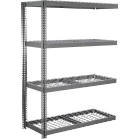 Global Industrial 4 Shelf Extra Heavy Duty Boltless Shelving Add On 72""W x 18""D x 96""H Wire Deck