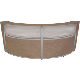 Regency Marque Plexi Double Unit Reception Desk Workstation 124-1/2 x 49D x 45-1/2""H Noble Oak