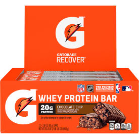Gatorade Recover Chocolate Chip Whey Protein Bar 2.8 oz 12 Count