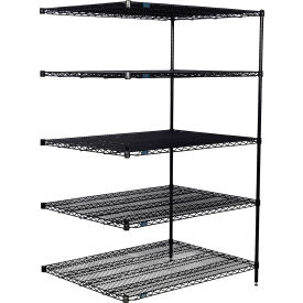 Nexel® 5 Shelf Black Epoxy Wire Shelving Unit Add On 48""W x 36""D x 74""H