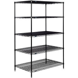 Nexel® 5 Shelf Black Epoxy Wire Shelving Unit Starter 72""W x 30""D x 63""H