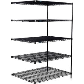 Nexel® 5 Shelf Black Epoxy Wire Shelving Unit Add On 48""W x 36""D x 63""H