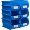 Triton Products LocBin 14-3/4""L x 8-1/4""W x 7""H Blue 6 pc