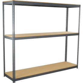 Global Industrial 3 Shelf Extra Heavy Duty Boltless Shelving Starter 96""W x 18""D x 60""HWood Deck