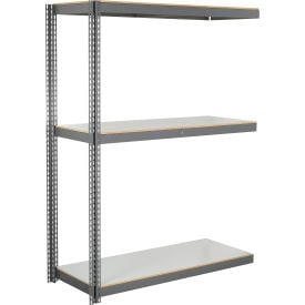 Global Industrial 3 Shelf Extra Heavy Duty Boltless Shelving Add On 72""Wx18""Dx96""HLaminate Deck