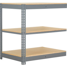 Global Industrial 3 Shelf Standard Duty Boltless Shelving Add On 48""W x 24""D x 36""H Wood Deck