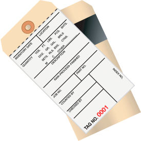 Global Industrial 2-Part Carbon Style Inventory Tag 3000-3499 #8 6-1/4""L x 3-1/8""W 500/Pack