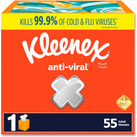Kleenex® Anti-Viral Facial Tissue 3-Ply White 55 Sheets/Box 27 Boxes/Case