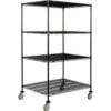 Nexel® 4 Shelf Truck Black Epoxy 72""W x 36""D x 60""H Polyurethane Swivel Casters