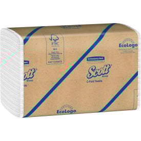 SCOTT C-Fold Paper Towels 10-1/8 x 13-1/4 White 200/Pack 12/Carton - KIM01510