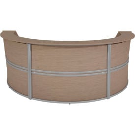 Regency Marque Triple Unit Reception Curved Desk Workstation 143-1/2""W x 71""D x 45-1/2""H Noble Oak