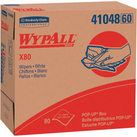 WypAll X80 Wipers 9-1/10 x 16-4/5 White 80/Pop-Up Box 5 Boxes/Carton - 41048