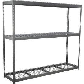 Global Industrial 3 Shelf Extra Heavy Duty Boltless Shelving Starter 96""W x 18""D x 72""HWire Deck