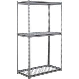 Global Industrial 3 Shelf Extra Heavy Duty Boltless Shelving Z Beam Starter 48Wx48Dx60H Wire Deck