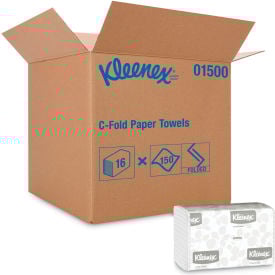 Kleenex® C-Fold Paper Towel 1-Ply 10-1/8""W x 13-1/8""L White 150/Pack 16 Packs