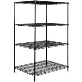 Nexel® 4 Shelf Black Epoxy Wire Shelving Unit Starter 60""W x 36""D x 74""H