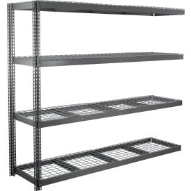 Global Industrial 4 Shelf Extra Heavy Duty Boltless Shelving Add On 96""W x 18""D x 96""H Wire Deck