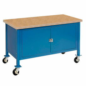 Global Industrial™ Mobile Cabinet Workbench - Shop Safety Edge 60""W x 30""D Blue
