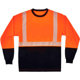 Ergodyne® GloWear 8281BK Hi-Vis Performance Long Sleeve T-Shirt Class 2 Long-7XL Orange
